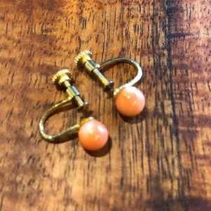Vintage Pink Coral Earrings